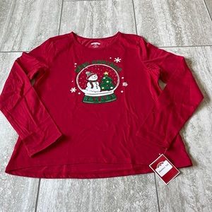 Holiday Time graphic tee red long sleeves shirt for kids size XXL